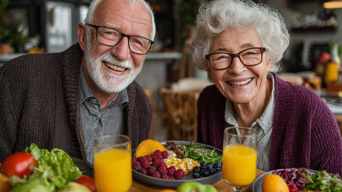 Щаслива пара старшого віку готує здорову їжу разом на кухні